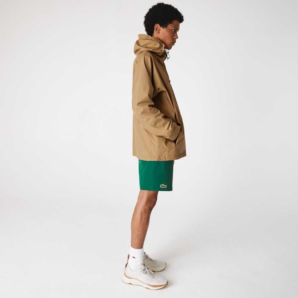 Lacoste Agua-Resistant Encapuchado Windbreaker Beige | 9314-ZGCKP