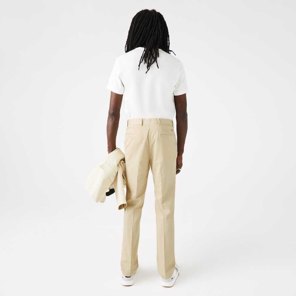 Lacoste Algodon And Linen Blend Plisado Beige | 8493-OKNVJ