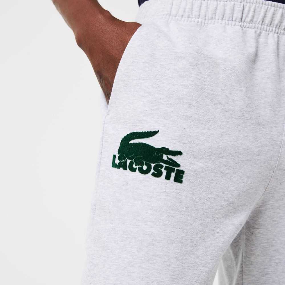 Lacoste Algodon Fleece Lounge Joggers Gris Verde | 9356-SQAXR