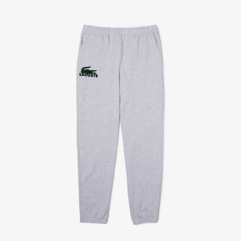 Lacoste Algodon Fleece Lounge Joggers Gris Verde | 9356-SQAXR