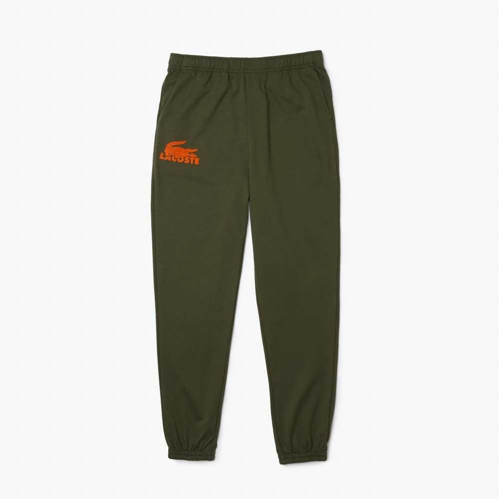 Lacoste Algodon Fleece Lounge Joggers Kaki Verde Naranjas | 9468-XMZKD