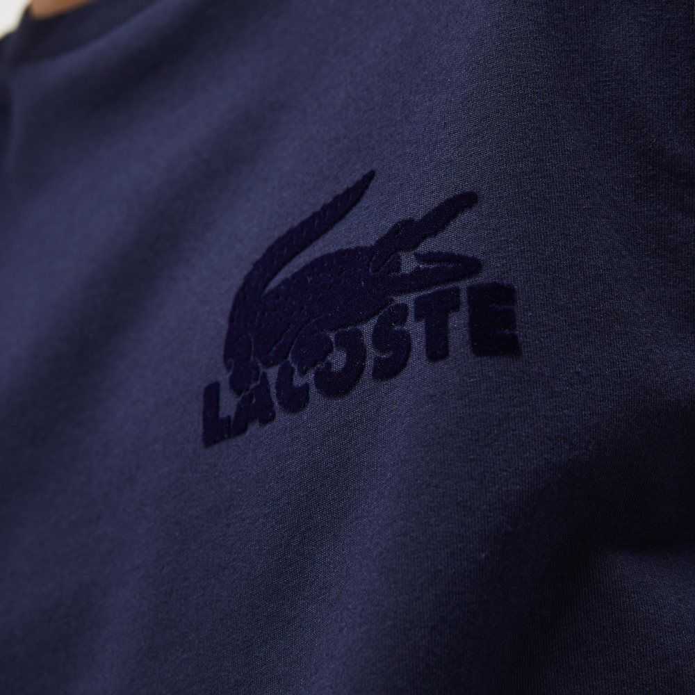 Lacoste Algodon Fleece Lounge Sweatshirt Azul Marino Azules | 1907-TZGKN