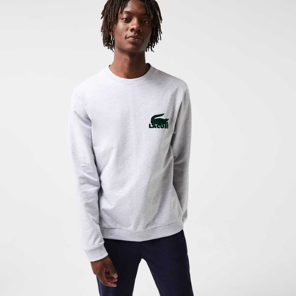 Lacoste Algodon Fleece Lounge Sweatshirt Gris Verde | 5976-DYRFV