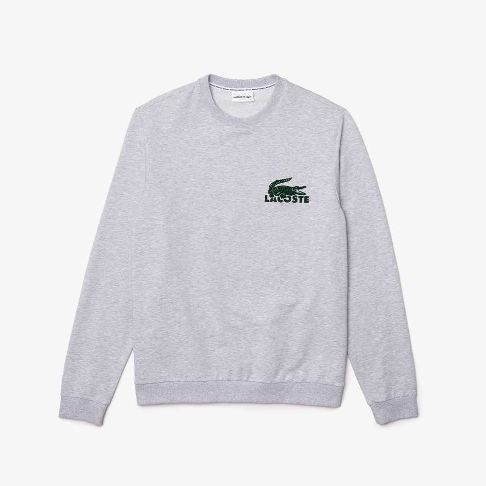 Lacoste Algodon Fleece Lounge Sweatshirt Gris Verde | 5976-DYRFV