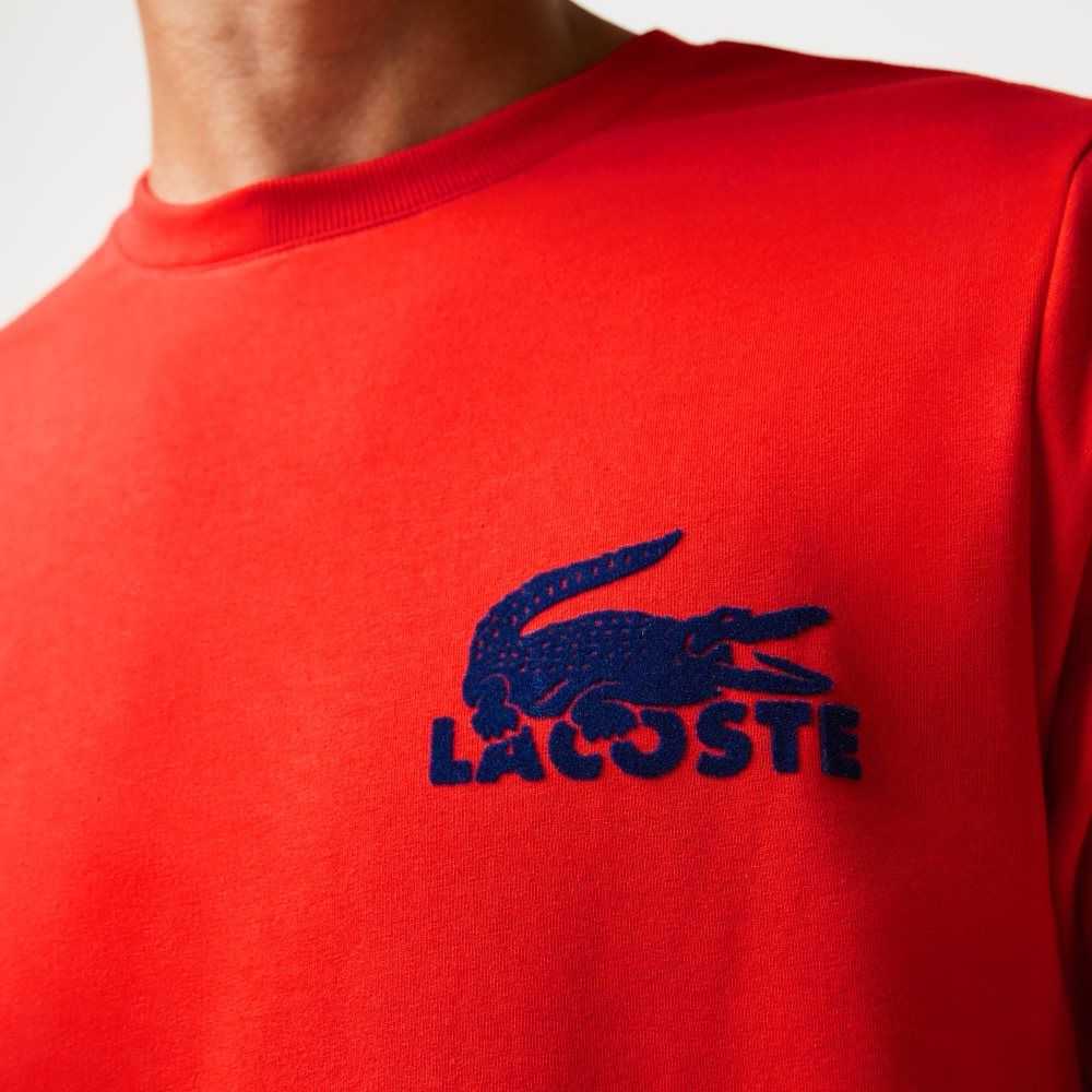 Lacoste Algodon Fleece Lounge Sweatshirt Rojas Azul Marino Azules | 6491-GWXJO