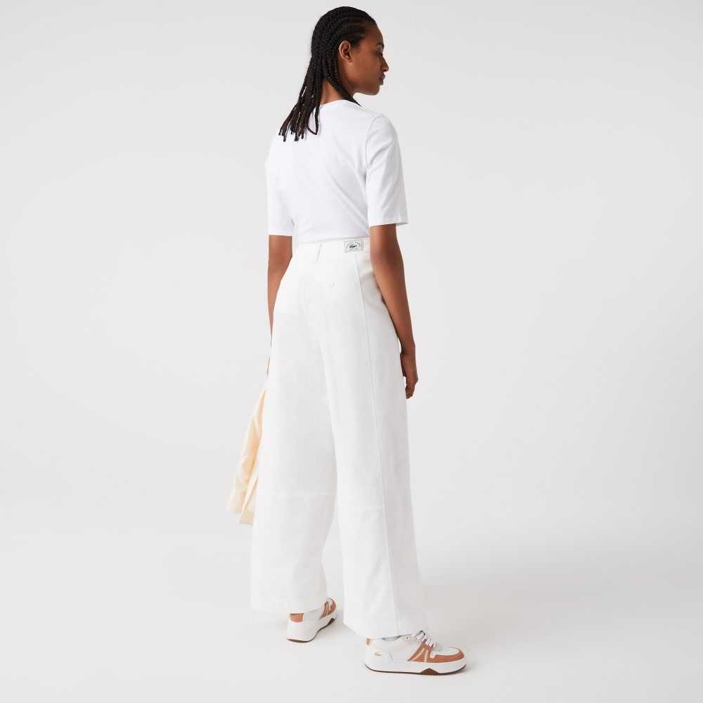 Lacoste Algodon Gabardine Blancas | 8672-CTYGB