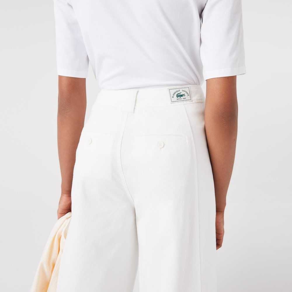 Lacoste Algodon Gabardine Blancas | 8672-CTYGB