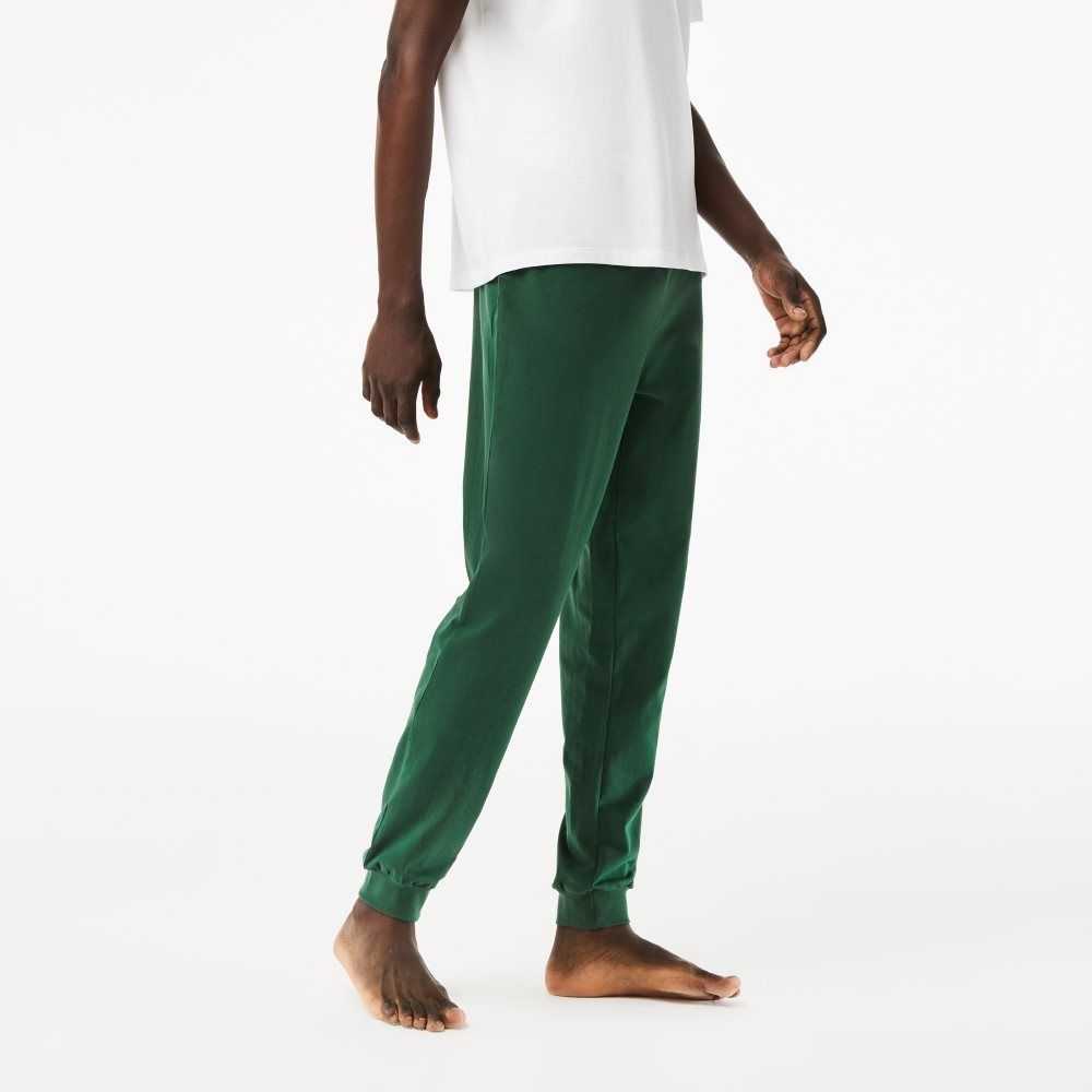 Lacoste Algodon Jersey Pajama Set Blancas Verde | 5247-GEZDP