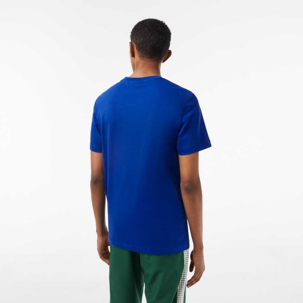 Lacoste Algodon Jersey Print Azules | 8095-BAZID