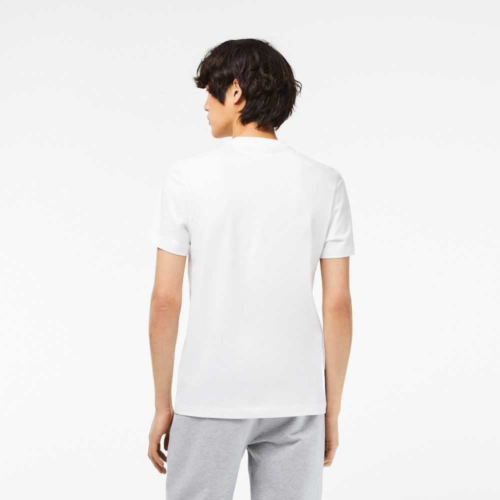 Lacoste Algodon Jersey Print Blancas | 2743-BVJLI