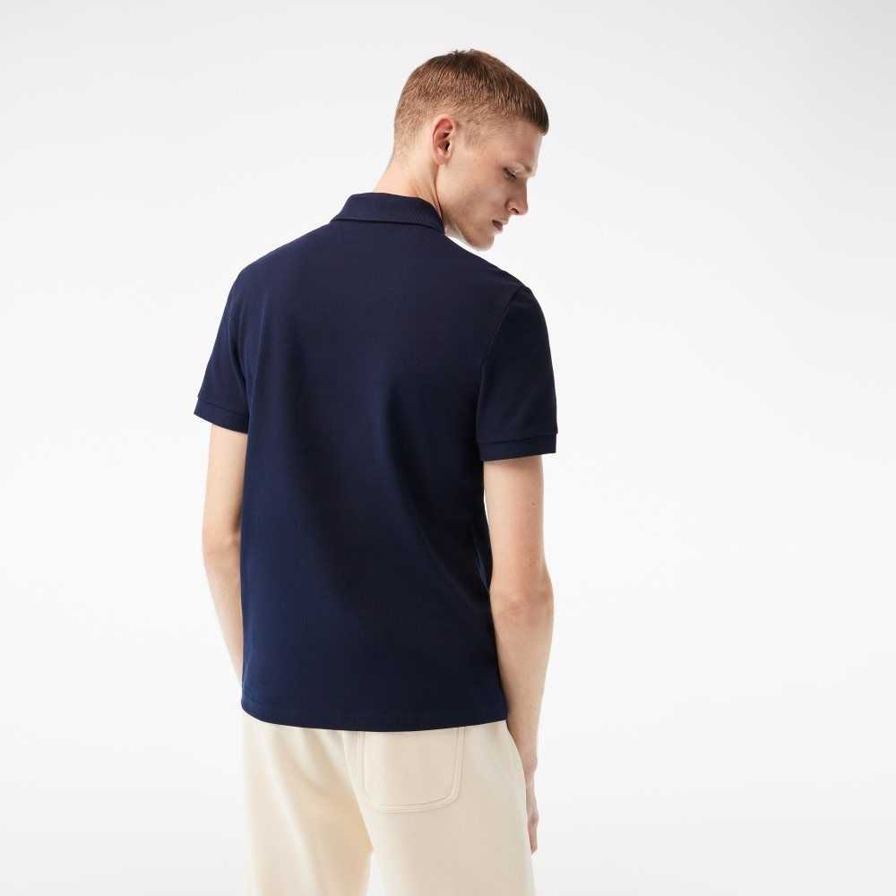 Lacoste Algodon Mini-Pique Azul Marino Azules | 7348-RPTEF