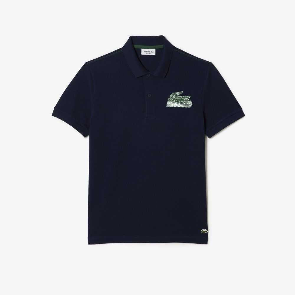 Lacoste Algodon Mini-Pique Azul Marino Azules | 7348-RPTEF