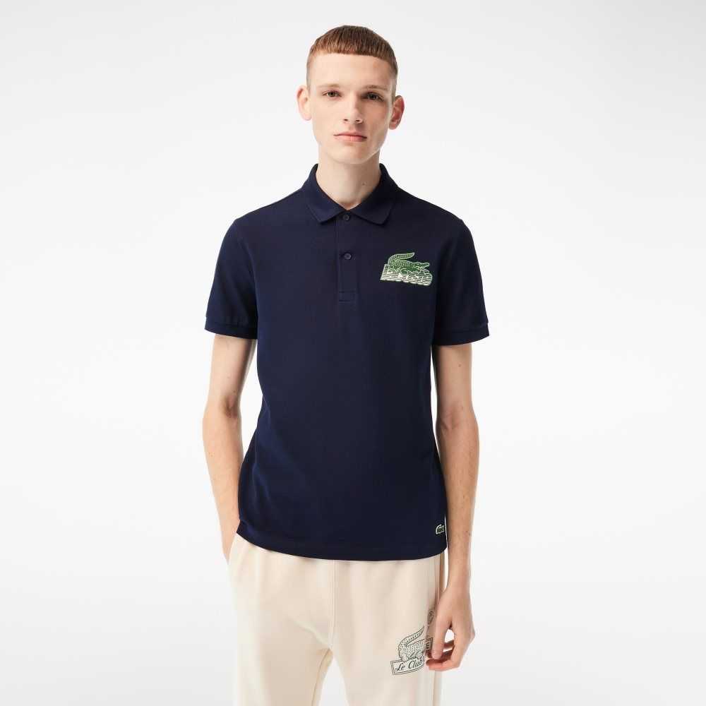 Lacoste Algodon Mini-Pique Azul Marino Azules | 7348-RPTEF