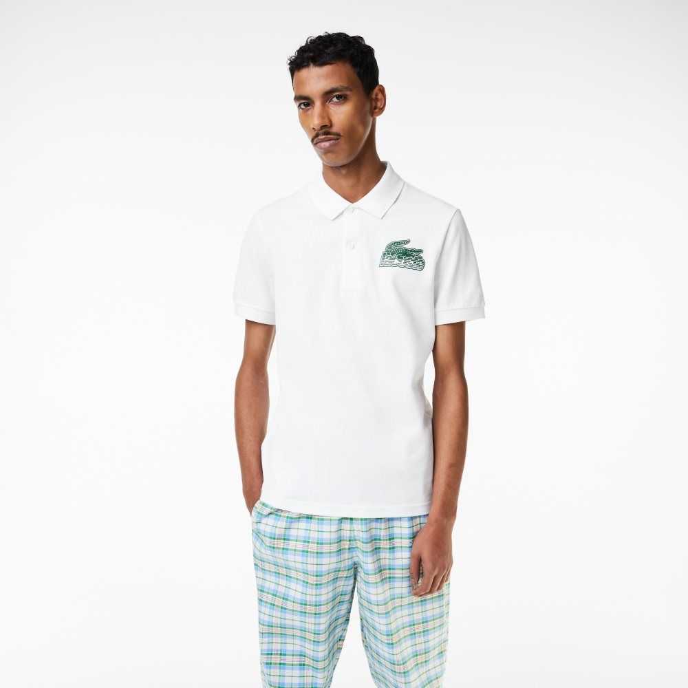 Lacoste Algodon Mini-Pique Blancas | 8906-ULVGA