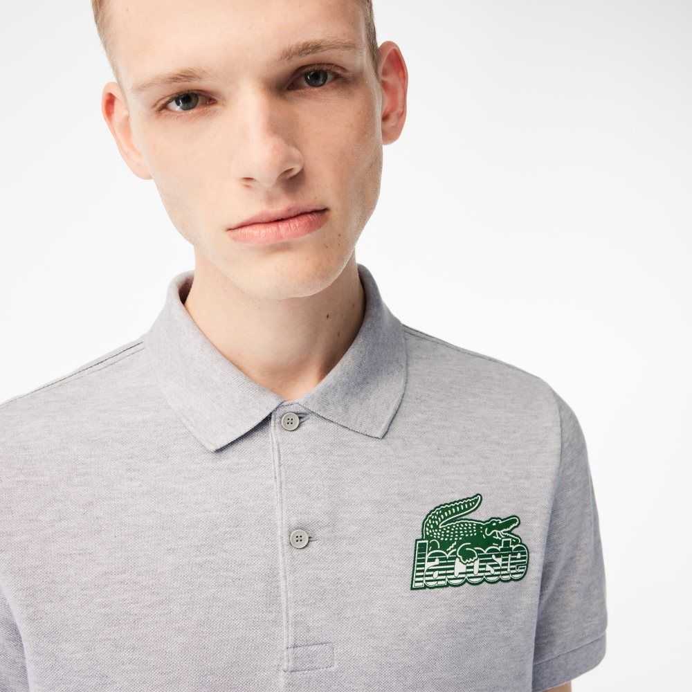 Lacoste Algodon Mini-Pique Gris | 7532-GLTUE