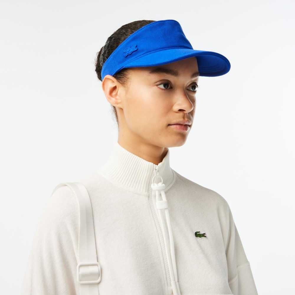 Lacoste Algodon Pique Visor Azules | 5671-RYWNC