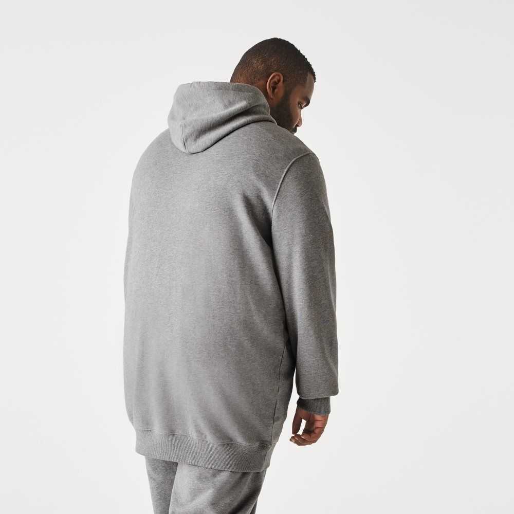 Lacoste Altas Fit Algodon Fleece Hoodie Gris | 2159-GYFOU