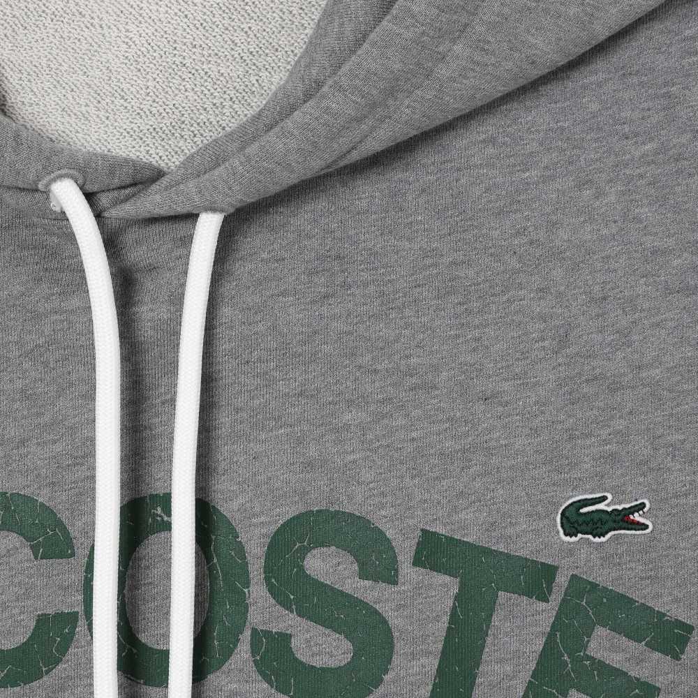 Lacoste Altas Fit Algodon Fleece Hoodie Gris | 2159-GYFOU