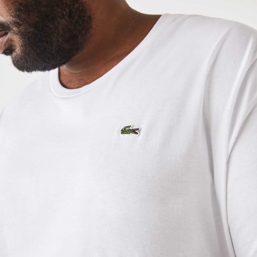 Lacoste Altas Fit Pima Algodon Jersey Blancas | 8360-IQSAH