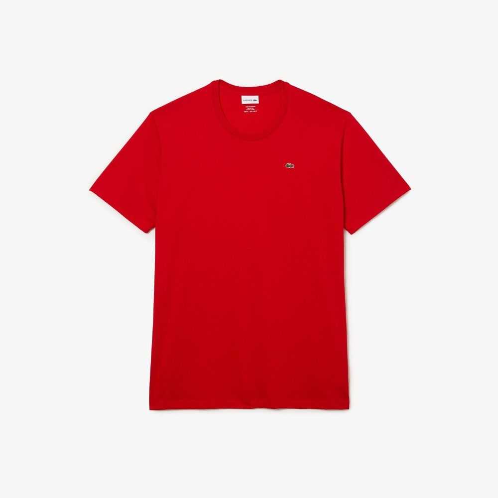 Lacoste Altas Fit Pima Algodon Jersey Rojas | 2385-APUKW