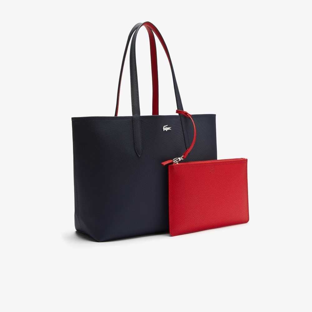 Lacoste Anna Reversible Bicolor Tote Azules Rojas Oscuro | 2687-ZEXIF