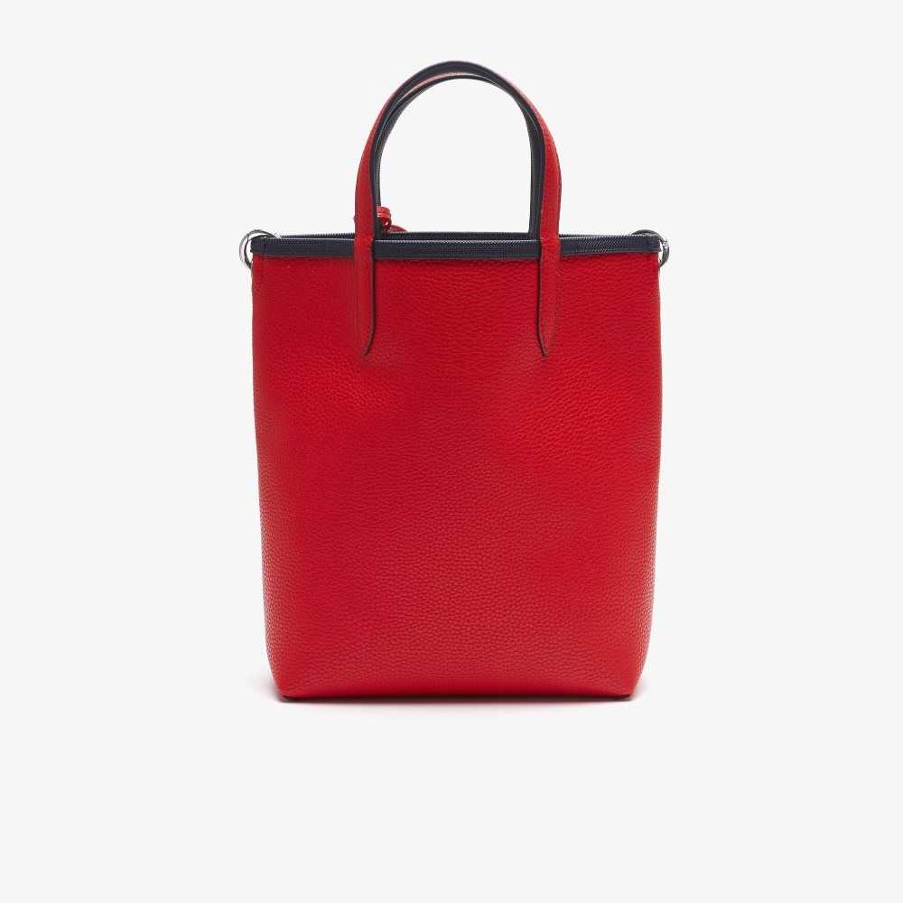 Lacoste Anna Reversible Coated Lona Tote Bag Azules Rojas Oscuro | 0462-RAVPO