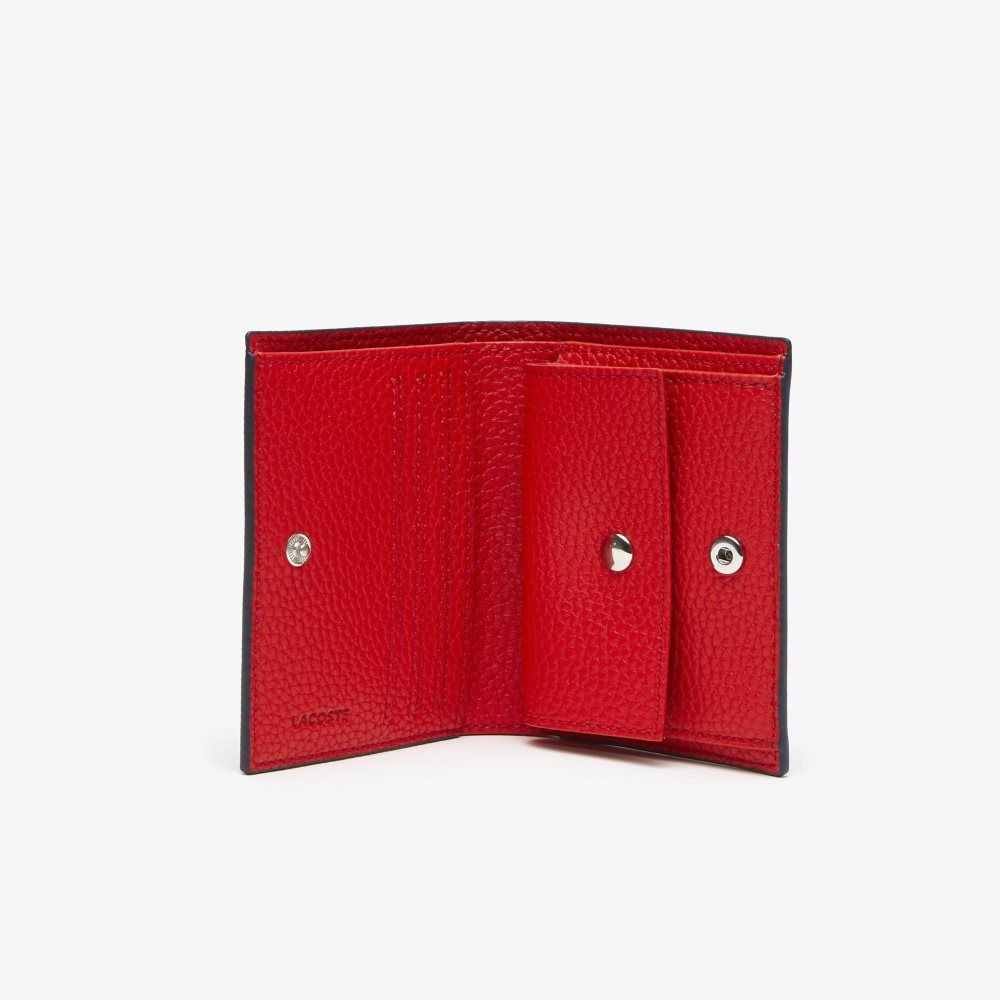 Lacoste Anna Small Snap Folding Wallet Azules Rojas Oscuro | 3095-QMJRS