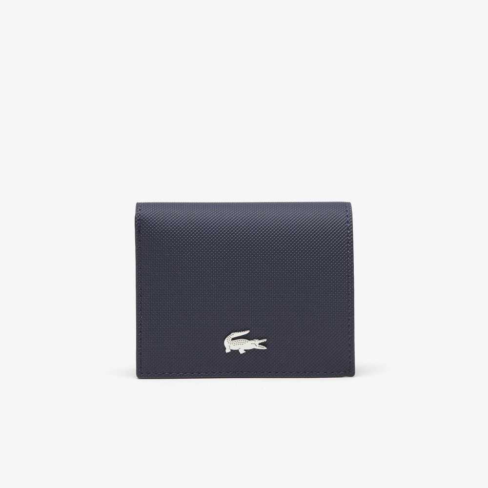 Lacoste Anna Small Snap Folding Wallet Azules Rojas Oscuro | 3095-QMJRS