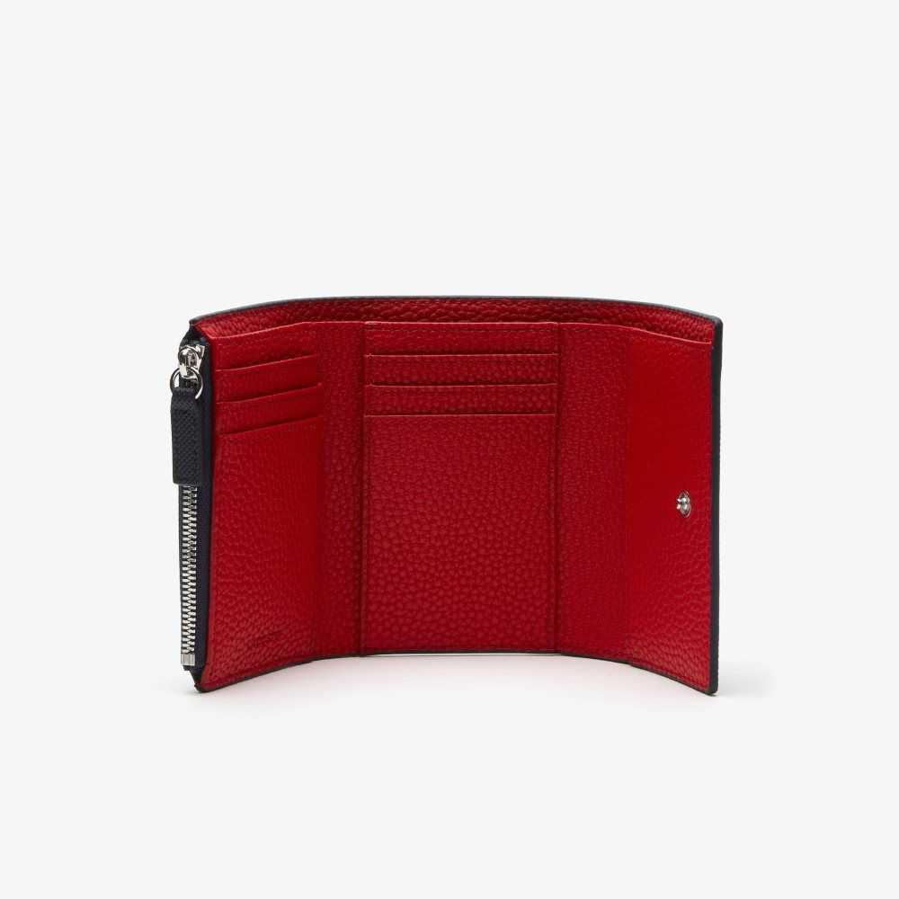 Lacoste Anna Snap Front Wallet Azules Rojas Oscuro | 4975-EJIGA