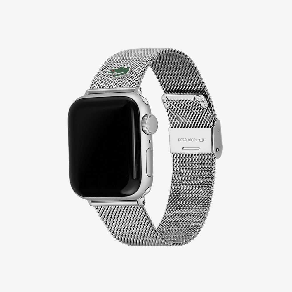 Lacoste Apple Correa Stainless Steel Mesh Plateadas | 5741-MZHOL