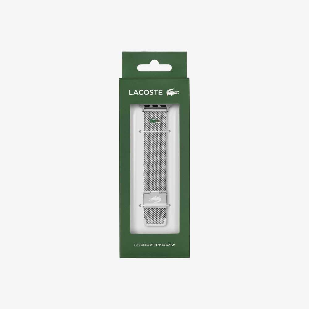 Lacoste Apple Correa Stainless Steel Mesh Plateadas | 5741-MZHOL