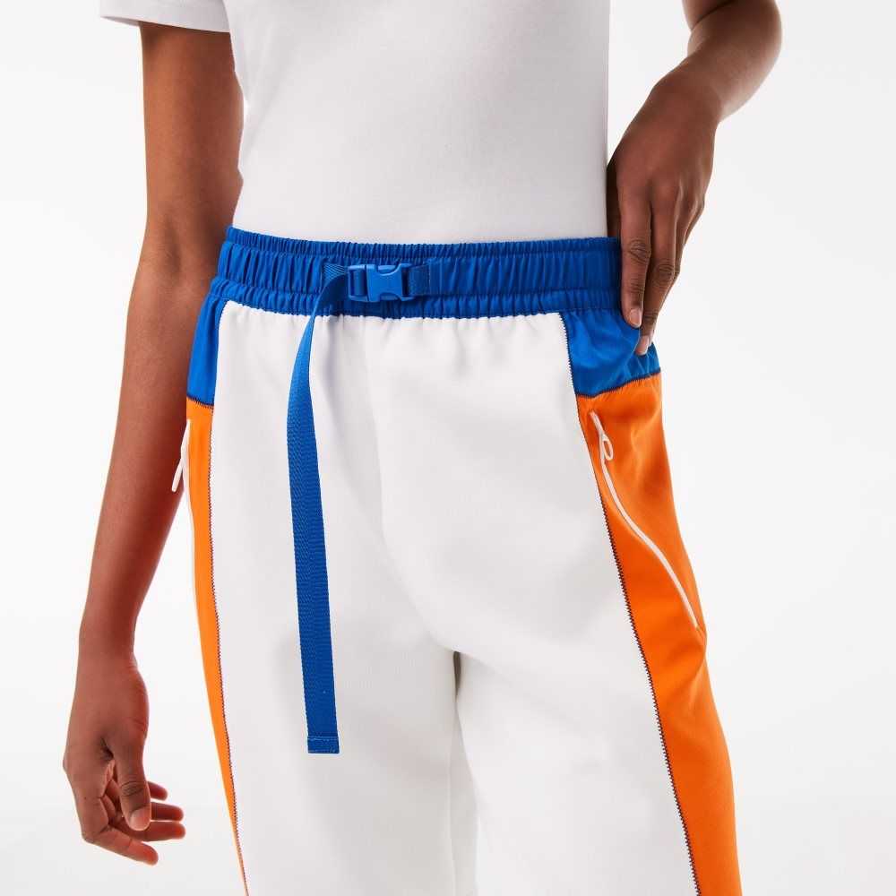 Lacoste Badge Colorblock Trackpants Blancas Azules Naranjas Azules | 5026-DYXQF