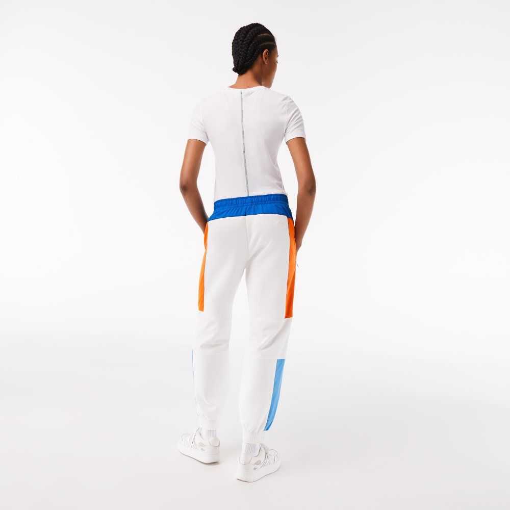 Lacoste Badge Colorblock Trackpants Blancas Azules Naranjas Azules | 5026-DYXQF