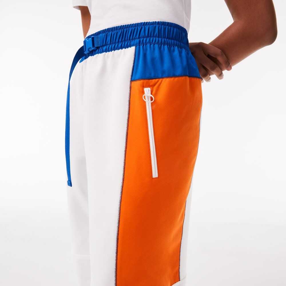 Lacoste Badge Colorblock Trackpants Blancas Azules Naranjas Azules | 5026-DYXQF