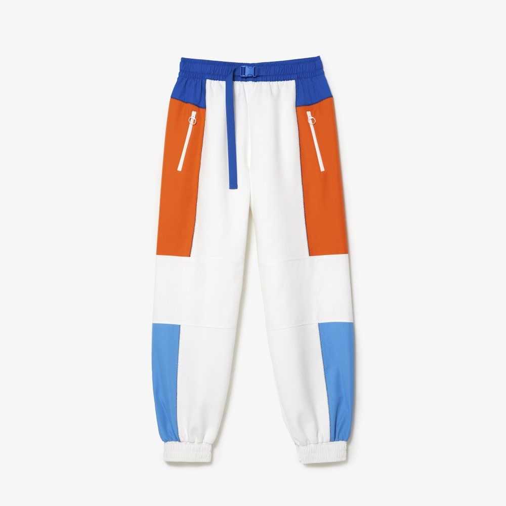 Lacoste Badge Colorblock Trackpants Blancas Azules Naranjas Azules | 5026-DYXQF