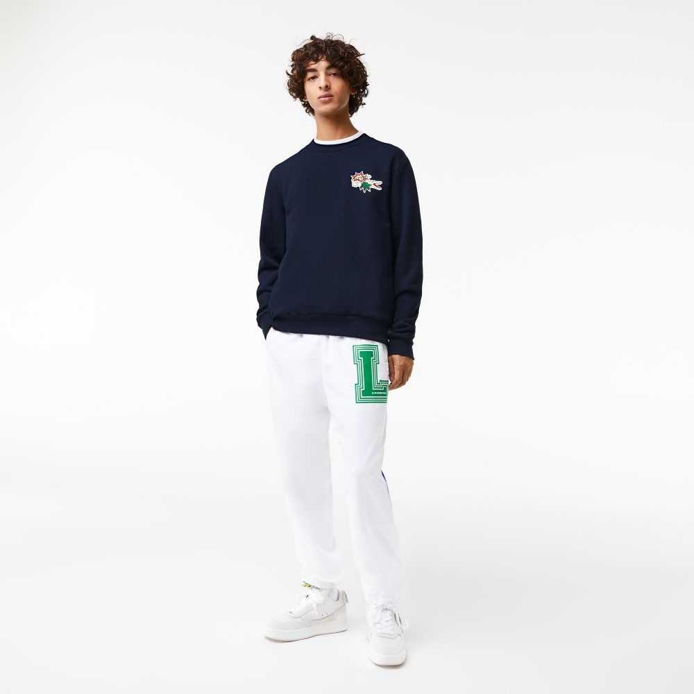 Lacoste Badge Organic Algodon Azul Marino Azules | 7804-WIBFY