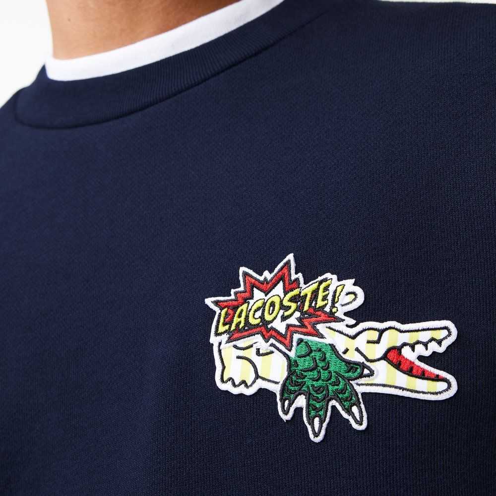 Lacoste Badge Organic Algodon Azul Marino Azules | 7804-WIBFY