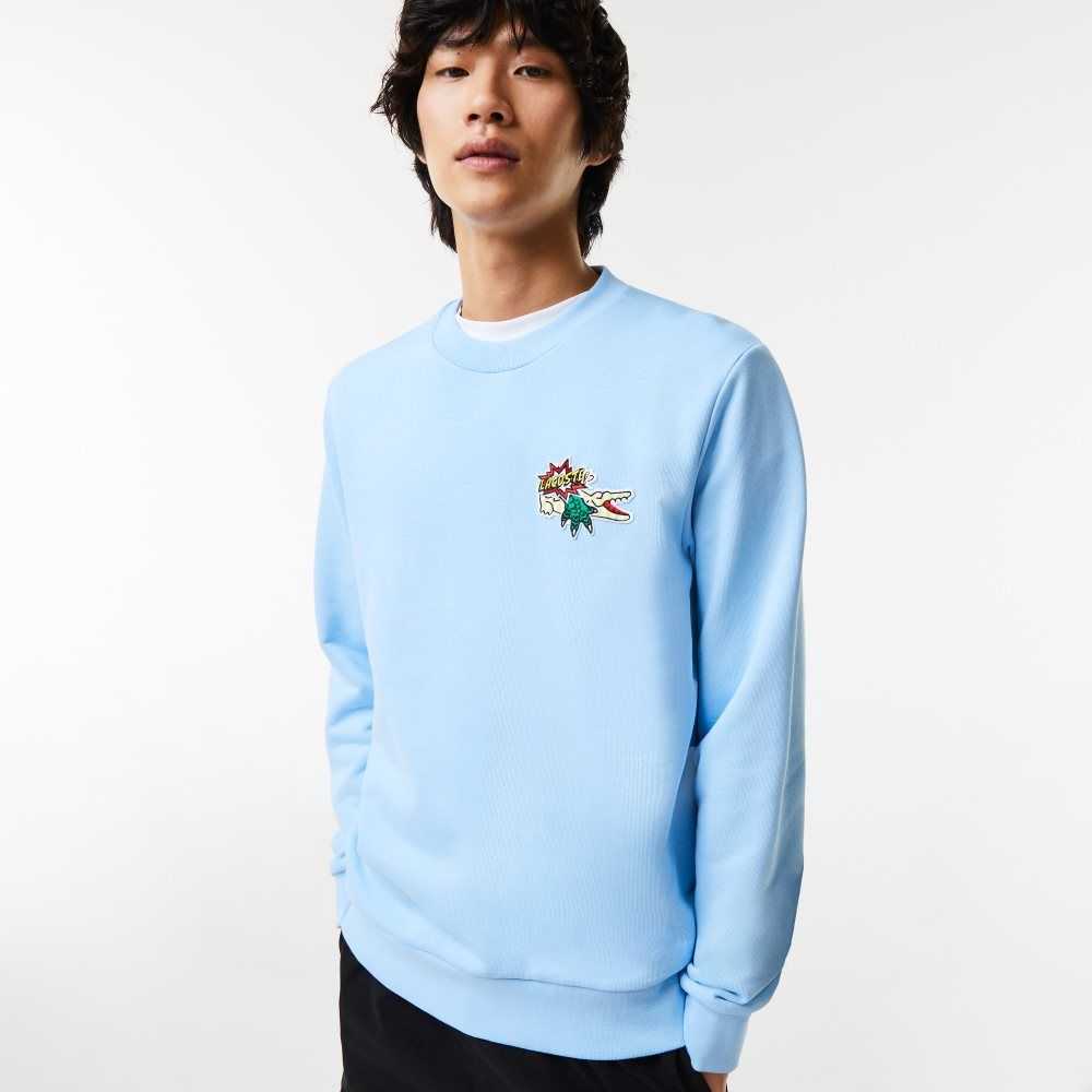 Lacoste Badge Organic Algodon Azules | 1729-BUKVD