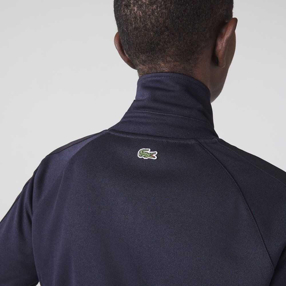 Lacoste Badge Pique Zippered Azul Marino Azules | 4906-XVUOL