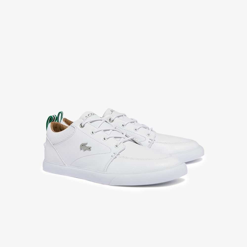 Lacoste Bayliss Cuero Perforated Collar Blancas Blancas | 9327-PHBUD