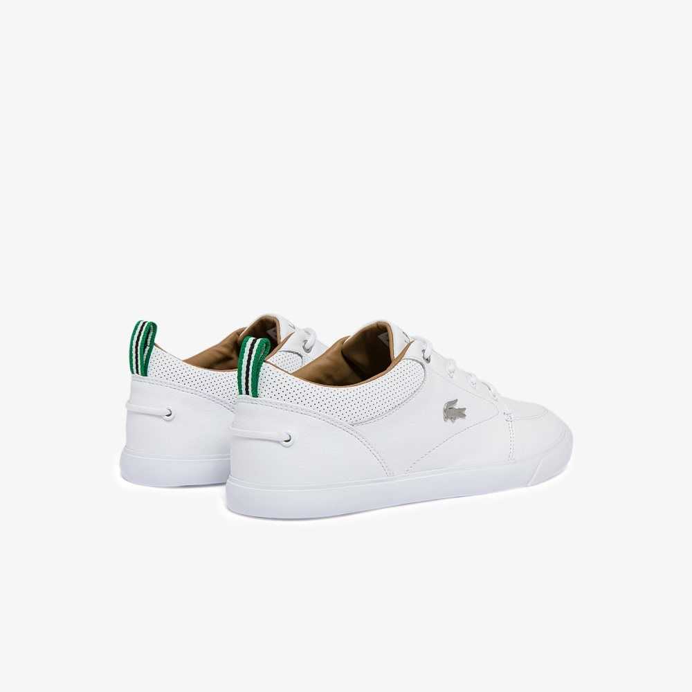 Lacoste Bayliss Cuero Perforated Collar Blancas Blancas | 9327-PHBUD