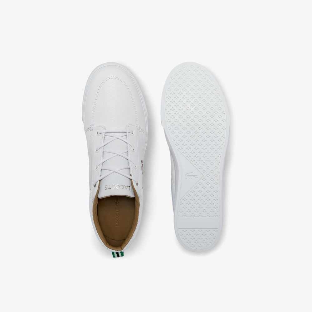 Lacoste Bayliss Cuero Perforated Collar Blancas Blancas | 9327-PHBUD