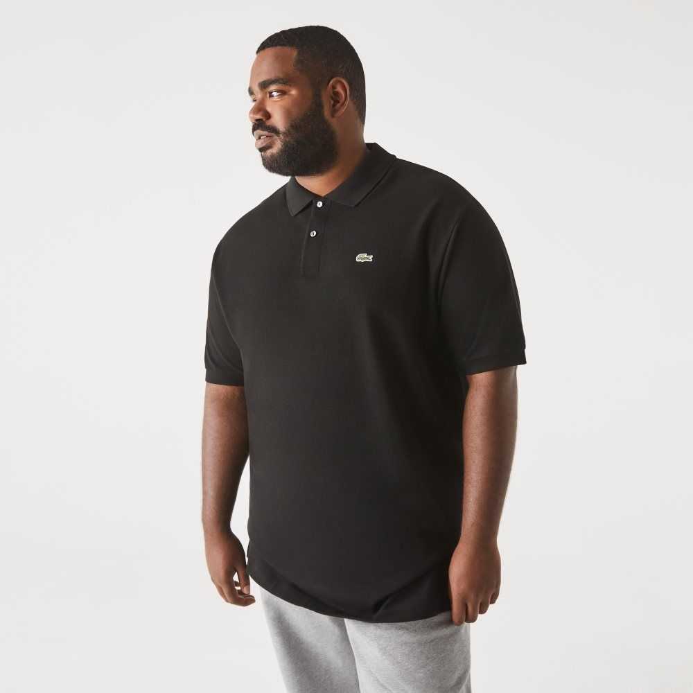 Lacoste Big Fit Algodon Petit Pique Negras | 1842-OEVMK