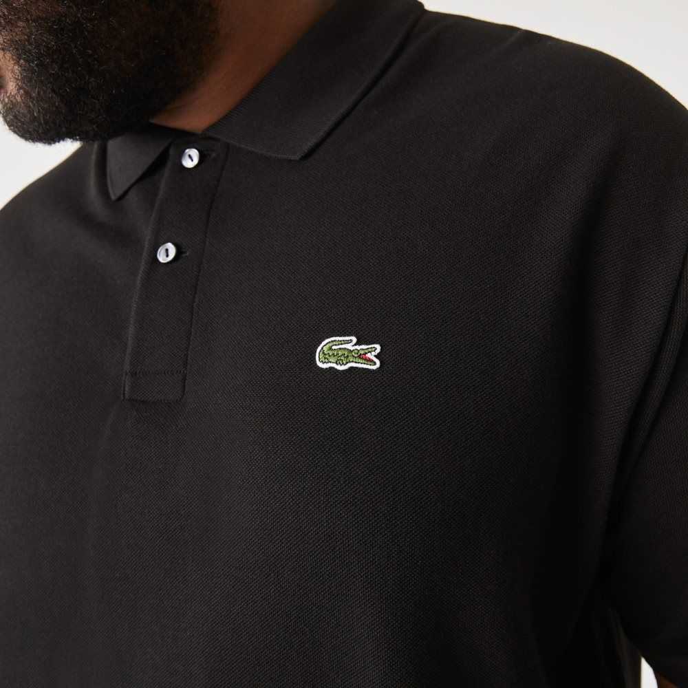 Lacoste Big Fit Algodon Petit Pique Negras | 1842-OEVMK