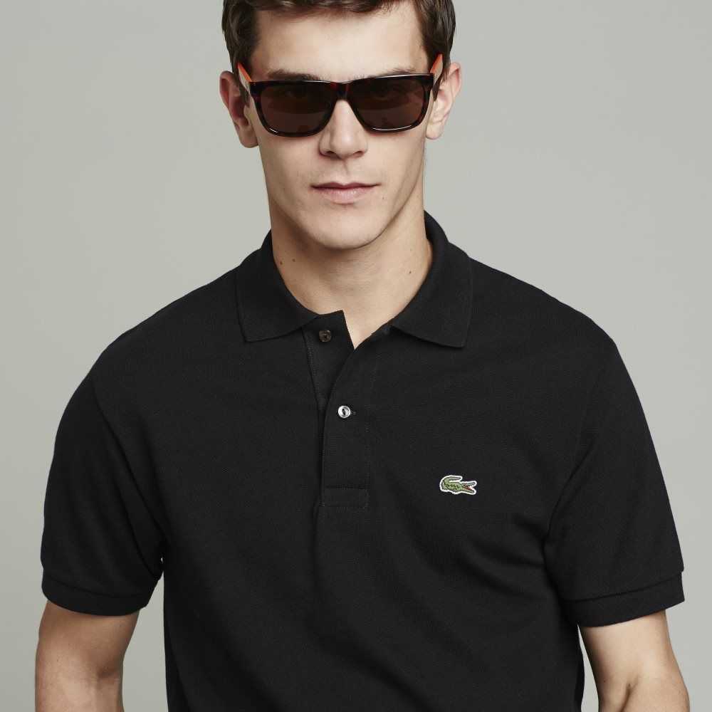 Lacoste Big Fit Algodon Petit Pique Negras | 1842-OEVMK