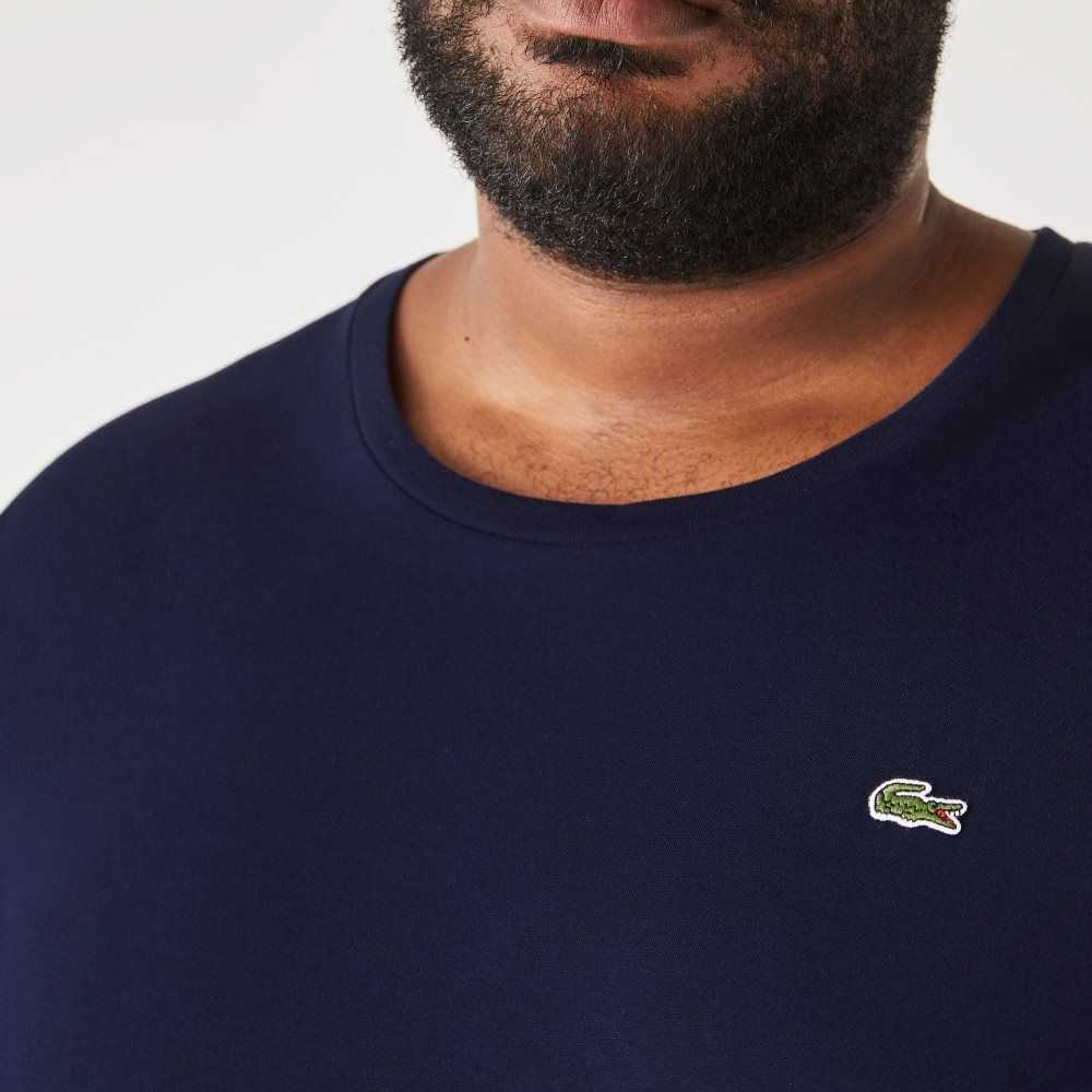 Lacoste Big Fit Crew Neck Algodon Jersey Azul Marino Azules | 0546-KMNYU