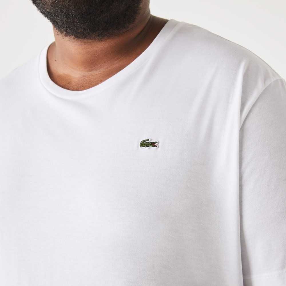 Lacoste Big Fit Crew Neck Algodon Jersey Blancas | 3679-GAWPE