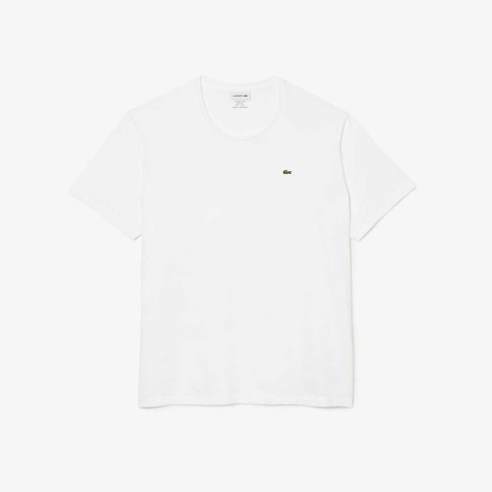 Lacoste Big Fit Crew Neck Algodon Jersey Blancas | 3679-GAWPE