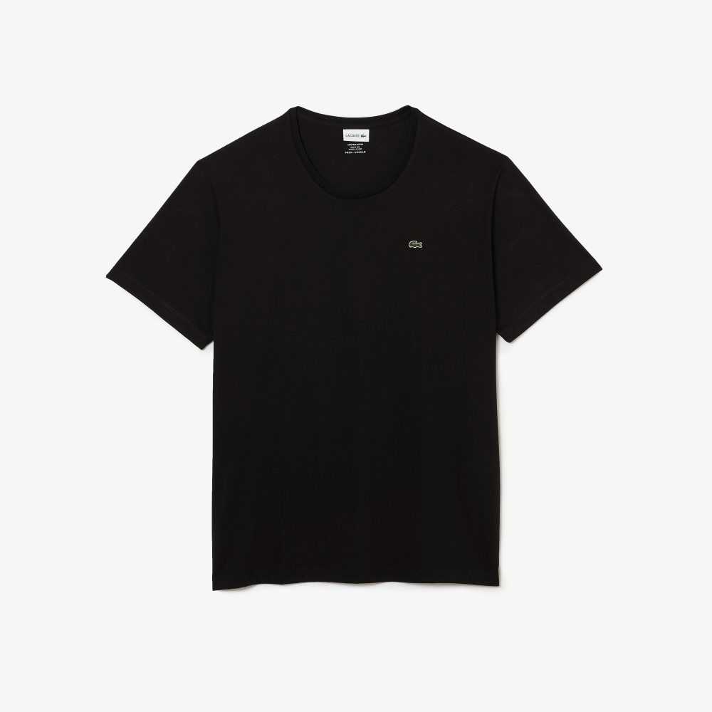 Lacoste Big Fit Crew Neck Algodon Jersey Negras | 7642-WLRKU