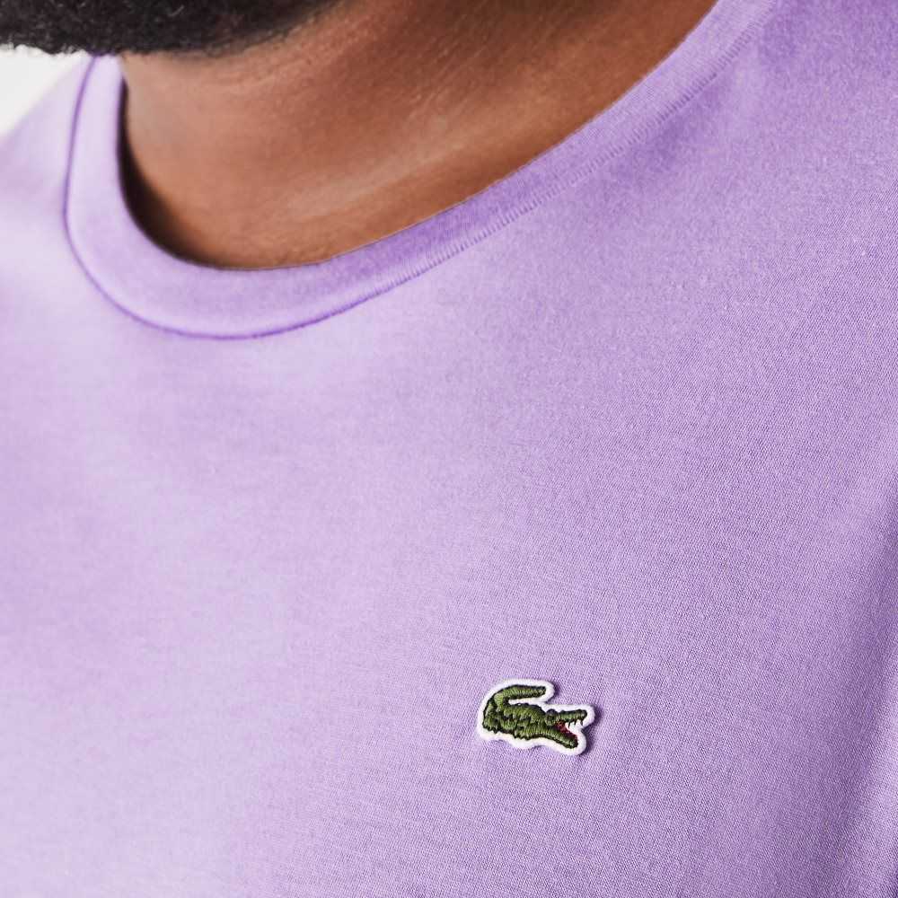 Lacoste Big Fit Crew Neck Algodon Jersey Moradas | 9235-UVNBS